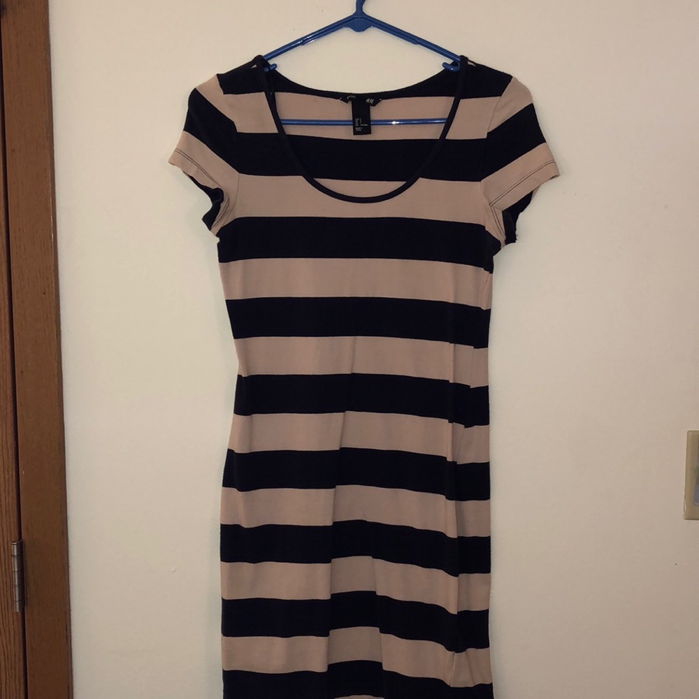 Blue and Cream Bodycon dress